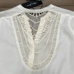 Mavi White Long Sleeve Button Up Roll Up Sleeve Embroidered Shirt Size‎ XL Photo 4