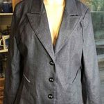 Studio 1940 Black jean look 3 Button Notched Lapel Blazer Jacket Size Large Photo 0