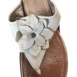 Ecco  Leather Flower Sandals Women’s Size 39 (US 8.5) – White Comfort Slides Photo 4