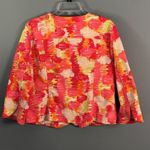 Hearts of Palm Orange Yellow Floral Button Colorful 3/4 Sleeve Jacket Career 14 Photo 1