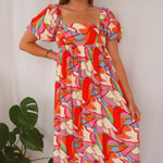 Golden by Golden Couture Maxi‎ Dress – Colorful Abstract Puff Sleeve – Size M Size M Photo 0