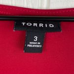 Torrid Holiday Red Faux Wrap Surplice Dress Size 3X Slit Long Sleeves Stretch Photo 4