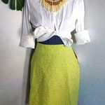 Denim & Co Larkspur Lime Floral Textured Skirt Photo 4