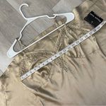 Newport News Satin Slip Dress NWT sequin bias cut maxi womens Tan size 14 vintage lingerie Photo 2