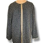 Vintage 90s Black Beaded Jacket Plus Size Metallic Gold Sequin Partywear Evening Photo 0