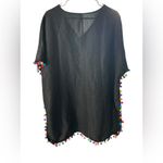 SheIn Black Cover-Up with Multicolor Pom Poms Photo 1