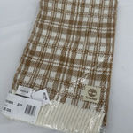 Timberland  Buffalo Plaid Scarf‎ Caramel & Cream Knit Tan White One Size NWT $60 Photo 0