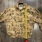 Vintage 90’s Details Sportswear Silk Bomber Jacket Roman Numerals Ancient Words Tan Photo 8