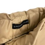 Sincerely Jules Shorts Women L Faux Leather Beige Pull On Elastic Waist FLAWED Photo 2