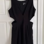 Boutique Black Deep V Dress With Cut Outs Size 2 Photo 0