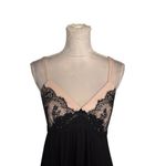 Womens Babydoll Lace Overlay Slip Dress Black & Beige Chemise Nightgown Medium Photo 4