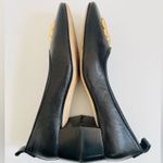 Tory Burch Black Leather Eleanor Logo Plaque square toe pumps 10.5 Photo 8