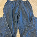 Bella Dahl  Women’s Blue with Silver Stripe Loose Fittingf Elastic Waist Pants Photo 5