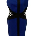 Ivanka Trump  Blue and Black Sleeveless With Back Walking Split Dress Photo 0