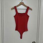 REORIA | NWT Women's Casual Pink Square Neck Snap Closure Thong Bodysuit, Size S Photo 4