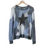 Wooden Ships Blue Camo Star Mohair Wool Blend Sweater Size Small/Medium Photo 1