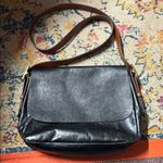 Fossil  Black  Leather Shoulder Bag with Brown Detail Photo 0