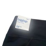 Old Navy Active NWT 2X Plus High Rise Black and faux leather panels on front Photo 4