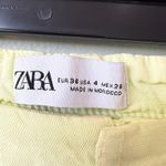 ZARA  Womens Yellow Cargo Pants Size 4 Wide‎ Leg Utility Style Trendy Photo 2