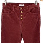 Loft  Womens Cotton Blend High Waist Skinny Leg Velvet Pants Burnt Orang Rust Siz Photo 1