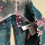 Bar III Floral Sheer Mock Neck Blouse Teal Pink Women’s Size Medium NWT Photo 9