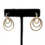 Sam Edelman NEW - Elegant Gold Multi-Layer Textured Chic Circle Drop Earrings Statement Photo 1