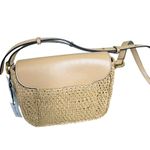 Oscar de la Renta NWT Oath Crochet Raffia Crossbody in Natural Photo 6