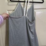 Athleta Women’s  Essence Satin Mesh Tank High Slit Gray Size Medium Photo 6