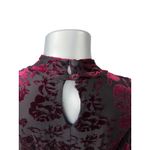 Modcloth  Very Visionary Red Floral Velvet Burnout Large Bell Sleeve Dress Photo 2