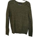David Kahn Green Crew Neck Sweater with Lace Detail Size M Photo 0