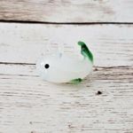 Handmade  Glass Whale Pendant White & Green (No Chain Included) - New Photo 0