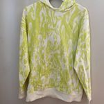 BP Hoodie Sweatshirt Cream Green Brush Stroke Marble Casual Oversized Photo 9