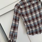 BP - . Plaid Button‎ Up Shirt Size S Top Blue Plaid Long Sleeve Women's Layer Photo 5