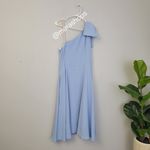 Gal Meets Glam  Blue Yvonne bow One-Shoulder Dress Photo 6