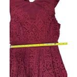 Francesca's  Women's Burgundy Lace Fit & Flare Dress Size S Party Cocktail Photo 7