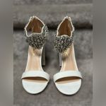 Lulus NEW  Dannah White Suede Rhinestone and Pearl High Heel Sandals Women’s 5.5 Photo 3