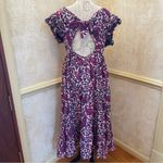 House of Harlow  1960 pink and blue floral  midi/maxi poplin cotton dress Sz L Photo 6