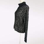 Steve Madden  Black White Marled Mock Neck Knit Sweater Large Photo 4