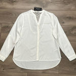 Mavi White Long Sleeve Button Up Roll Up Sleeve Embroidered Shirt Size‎ XL Photo 0