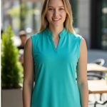 NEW Coral Bay Golf Polo Shirt Womens M Sleeveless UPF 50 Performance Collared Blue Size M Photo 0