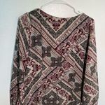 Atmosphere Shift Dress Beige Burgundy Floral Paisley Photo 6