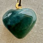 moss agate heart pendant necklace Green Photo 8