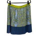 Lands' End Lands’ End Blue & Green Floral Pleated Skirt Photo 0
