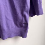 Talbots Woman 3X Pima Cotton Crisp Purple Cardigan Sweater Plus Size Stretch Photo 4