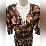 Kate Spade Floral Bouquet Silk Twill Midi Dress Sz XS Smocked Tiered Fall Love Photo 4