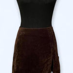 Brown vintage Y2K velvet mini skirt Size 25 inch waist Photo 0