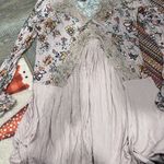 Gypsies & Moondust  Pink Retro Floral Lace Peek A Boo Flowy Mini Dress L Photo 2