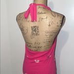 American Eagle  Pink Halter Tie Front Tank Top Photo 4