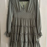 Altar'd State Altar’d State Green Swiss Dot long sleeve mini dress Photo 0