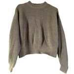 H&M Cable Knit Pullover Sweater Crew Neck Drop Sleeve Cotton Taupe Tan Small Photo 0
